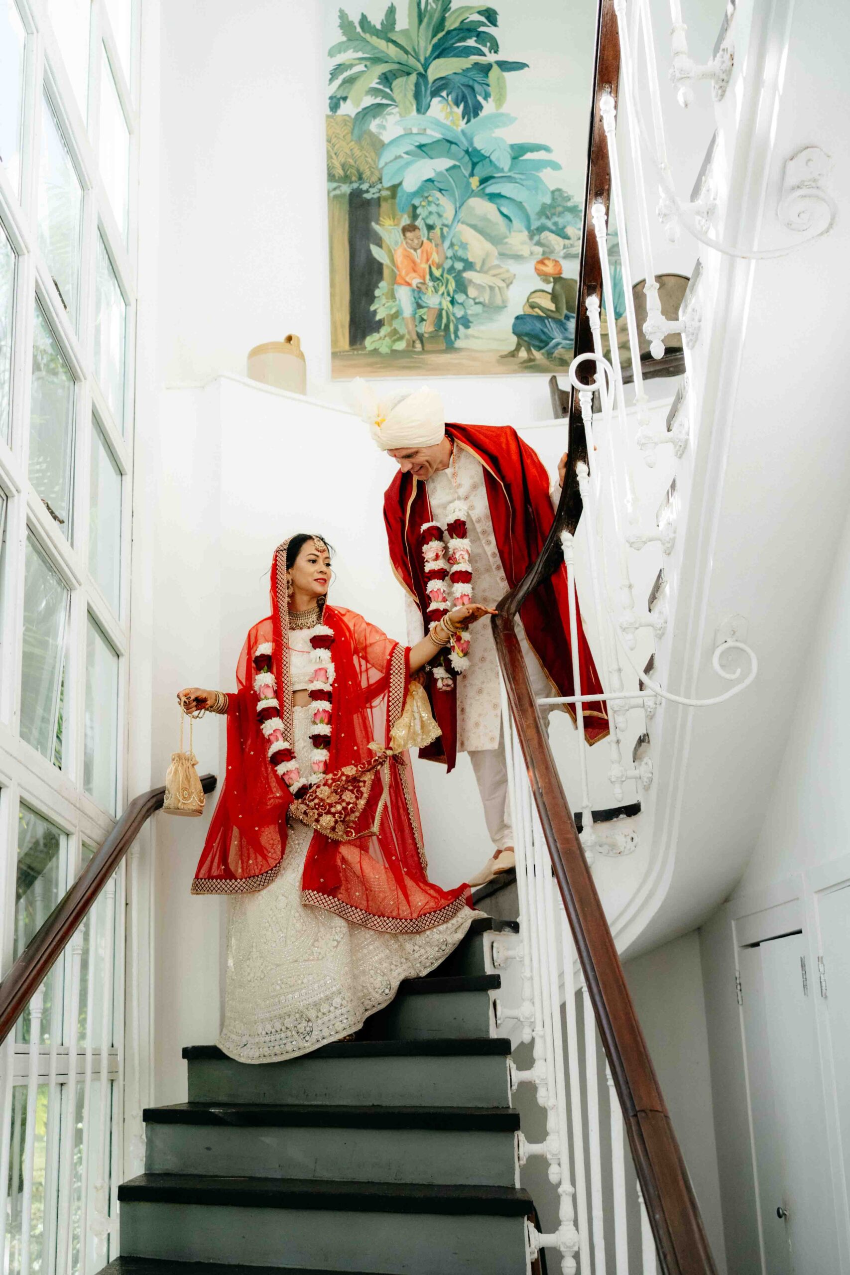 photography of a couple after hindu ceremony wedding in mauritius