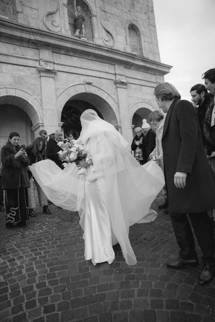couple in front of the church