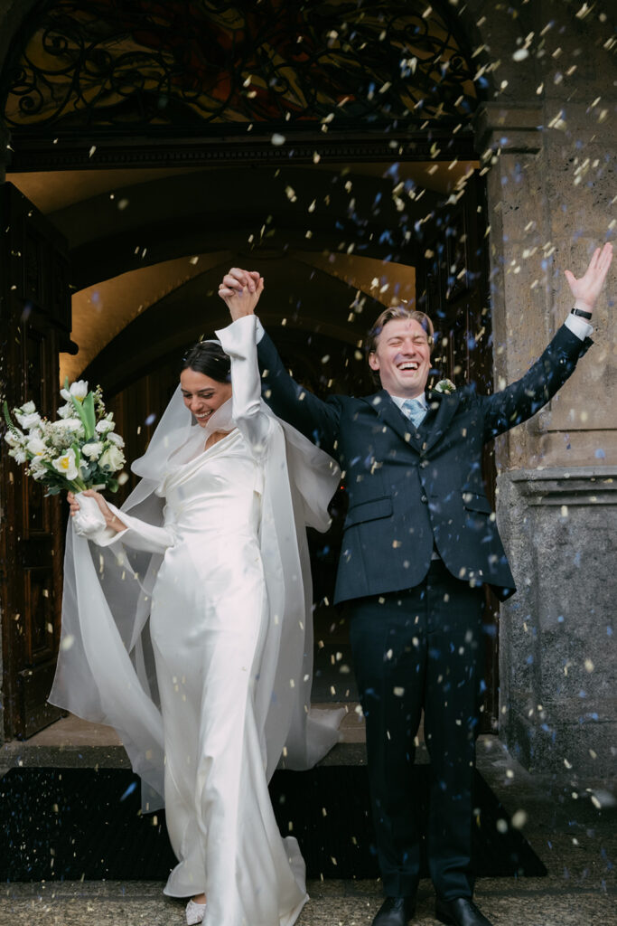 couple exiting the church