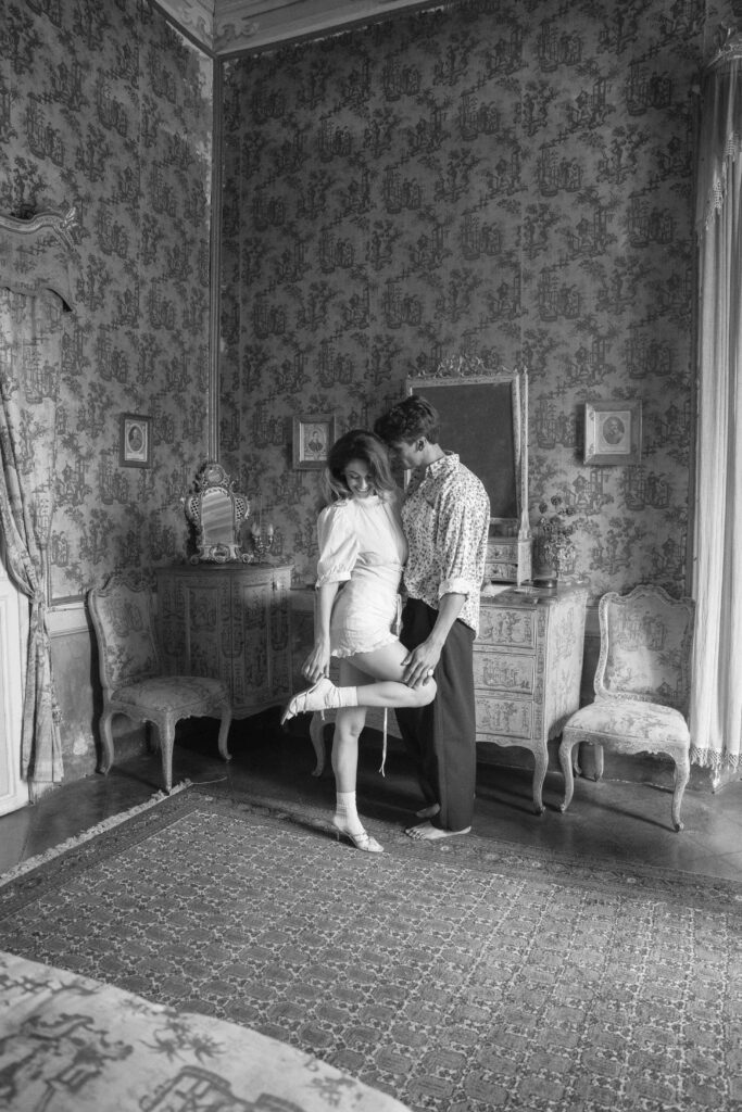 couple in the room during getting ready